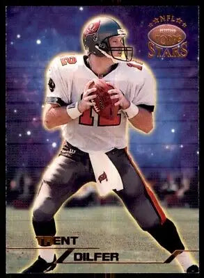 1998 Topps Stars Trent Dilfer Bronze Parallel card for Tampa Bay Buccaneers displayed