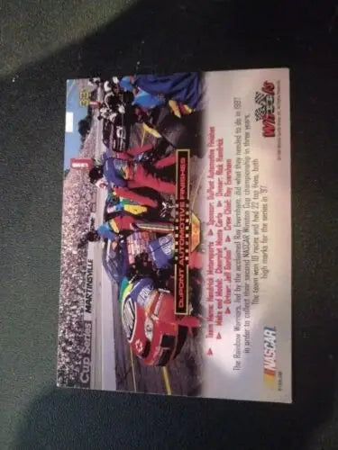 Jeff Gordon 1998 Wheels High Gear trading card featuring Dupont design