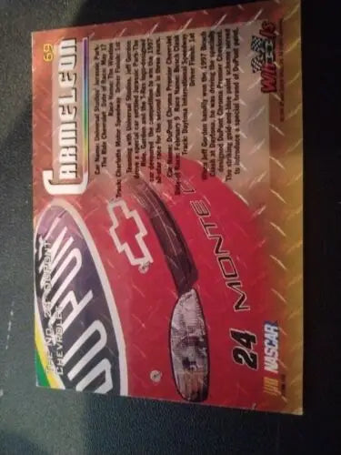 1998 Wheels High Gear Jeff Gordon #69 Carmeleon Trading Card showcasing racing collectible