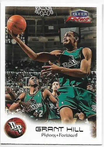 Grant Hill basketball card from 1999-00 Fleer Focus, original gloss, near mint condition