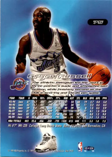 1999-00 Fleer Ultra #75 Bryon Russell Basketball Trading Card original gloss Near Mint