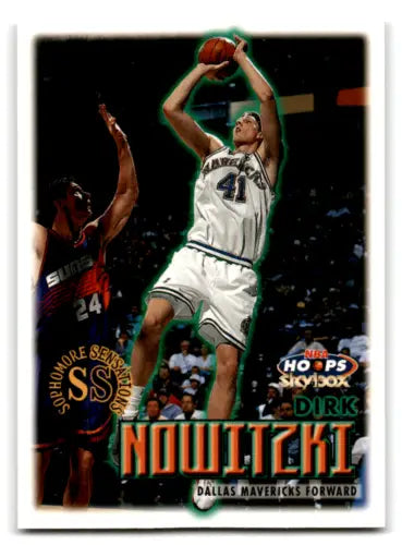 Dirk Nowitzki basketball card 1999-00 Hoops excellent Mavericks original gloss