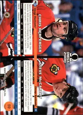 1999-00 Pacific Omega C. Herperger S. McCarthy Rookie Chicago Blackhawks Trading Card