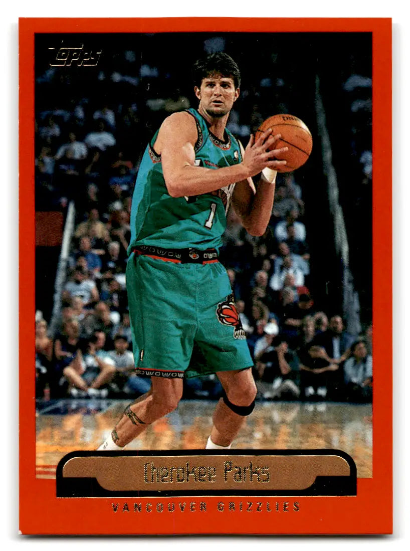 Basketball trading card featuring 1999-00 Topps Cherokee Parks of the Vancouver Grizzlies