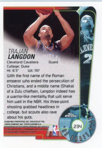 1999-00 Topps Chrome Trajan Langdon Rookie Card Cleveland Cavaliers NM-MT condition