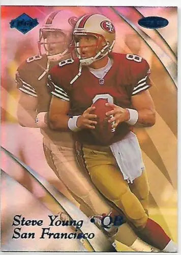 Football trading card of San Francisco 49ers quarterback Steve Young in original gloss design