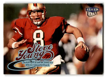 1999 Fleer Ultra #213 Steve Young football card with original gloss in Near Mint condition