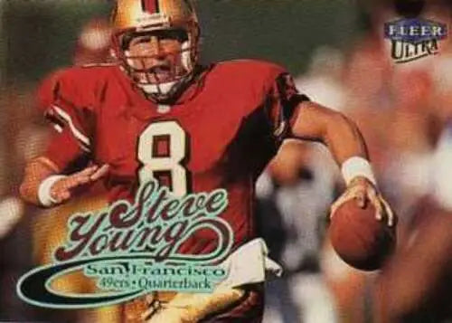 1999 Fleer Ultra Steve Young football card with original gloss, Near Mint condition