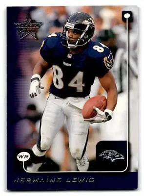 Football card of Jermaine Lewis from 1999 Leaf Rookies & Stars trading cards