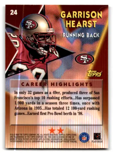 1999 Topps Stars Two Star #24 Garrison Hearst Football Trading Card Original Gloss