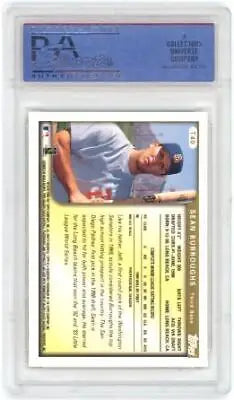 Graded 1999 Topps Traded Sean Burroughs #T40 Baseball Card PSA 8 for collectors