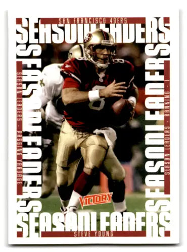 Steve Young football card from 1999 Upper Deck Victory showcasing original gloss, NM