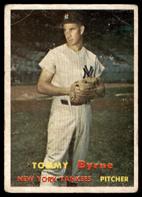 Vintage baseball card of Tommy Byrne, New York Yankees pitcher in pinstripes