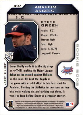 Baseball card of Steve Green, Anaheim Angels player, from Upper Deck Victory series