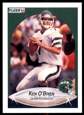 1990 Fleer Ken O’Brien New York Jets #367 football card, quarterback in white uniform