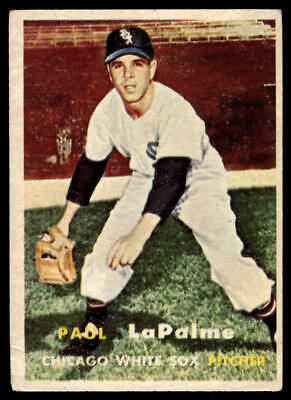 Vintage baseball card of Paul LaPalme fielding for the White Sox in home uniform