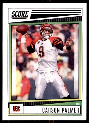 Football trading card of Carson Palmer, Cincinnati Bengals quarterback in white uniform