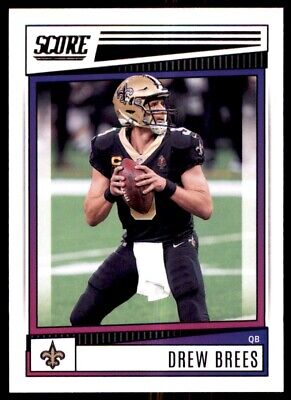 Drew Brees New Orleans Saints trading card in black uniform holding football