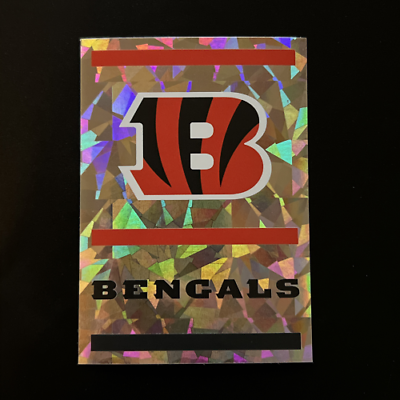 Holographic Cincinnati Bengals logo trading card from 2021 Panini Stickers set