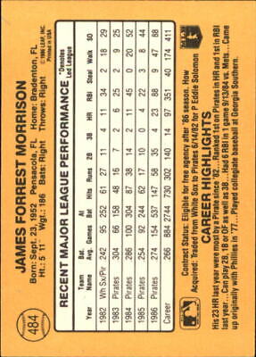 Basketball trading card featuring Morrison Pittsburgh Pirates player statistics and data