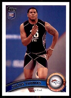 Julius Thomas Denver Broncos rookie card from 2011 Topps at NFL Combine workout