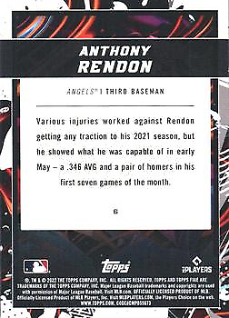 Baseball card featuring Gold Minted Anthony Rendon of the Los Angeles Angels MLB