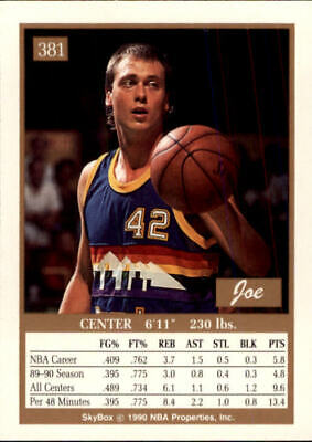 Basketball trading card of Joe Wolf in navy and yellow Denver Nuggets uniform, 1990-91 SkyBox