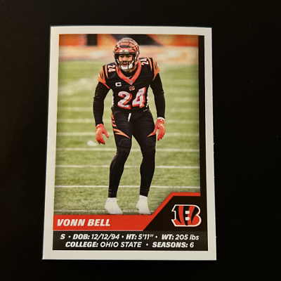 Vonn Bell Cincinnati Bengals football trading card from Panini Stickers 2021 set