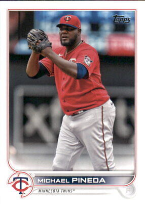 Michael Pineda Minnesota Twins player in red jersey pitching stance baseball card