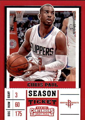 Basketball trading card of Chris Paul in Clippers white jersey from Panini Contenders Draft