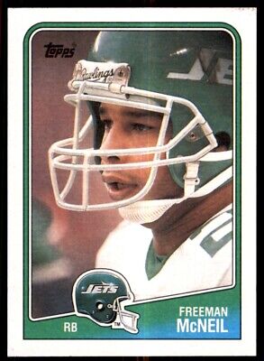 Vintage 1988 Topps Freeman McNeil New York Jets trading card with running back in helmet