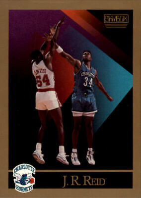 Basketball trading card of J.R. Reid rookie Charlotte Hornets players in action