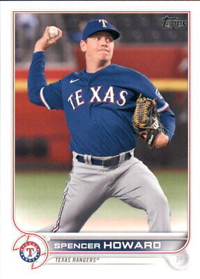 Spencer Howard in Texas Rangers uniform pitching on 2022 Topps #162 baseball card