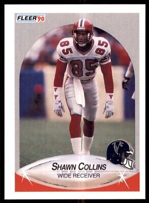 1990 Fleer Shawn Collins Atlanta Falcons trading card in white and red uniform