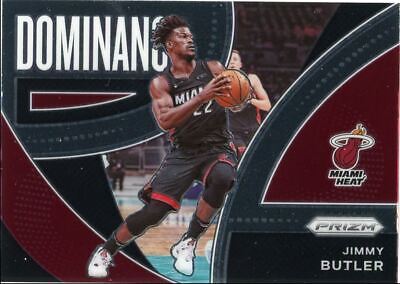 Miami Heat trading card of Jimmy Butler in black jersey from Panini Prizm Dominance