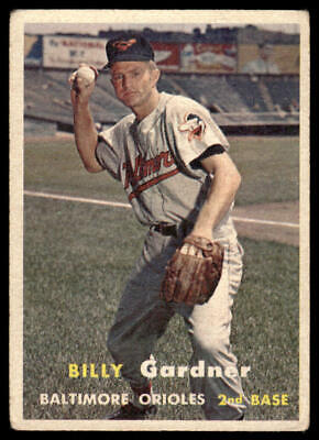 Vintage baseball card of Billy Gardner in a white uniform for trading cards collection