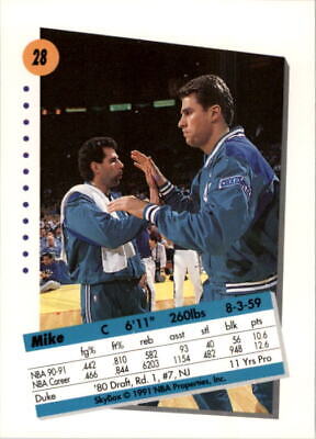 Mike Gminski Charlotte Hornets teammates high-fiving on 1991-92 SkyBox trading card