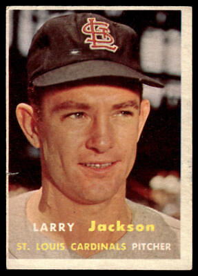 Vintage 1950s St. Louis Cardinals baseball card of Larry Jackson from Topps trading cards