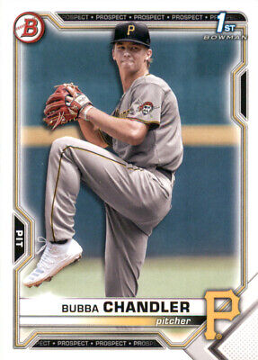 Baseball card of Bubba Chandler in grey uniform on 2021 Bowman Draft #BD41