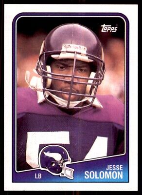 Minnesota Vikings trading card of Jesse Solomon, linebacker #54 in purple jersey