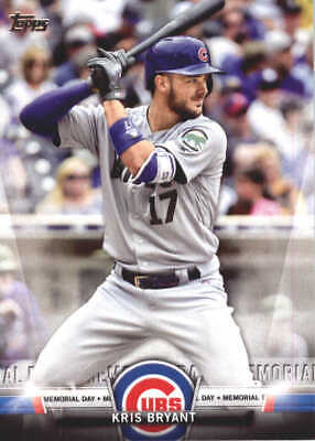 Kris Bryant in Chicago Cubs road uniform at bat from 2018 Topps Salute card