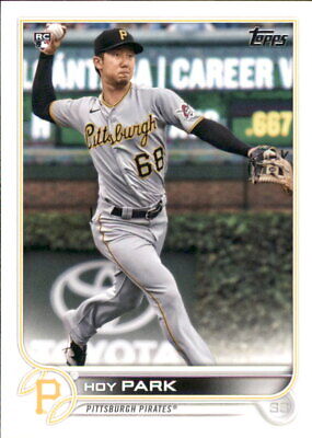 Topps baseball card of Hoy Park Rookie, pitcher for Pittsburgh Pirates in gray uniform