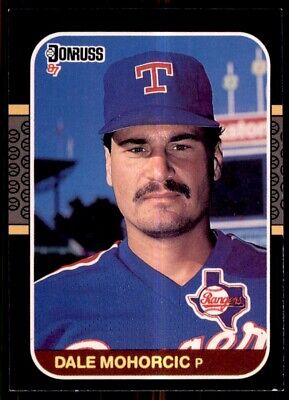 1987 Donruss Dale Mohorcic Rookie Texas Rangers #531 baseball card with pitcher mustache