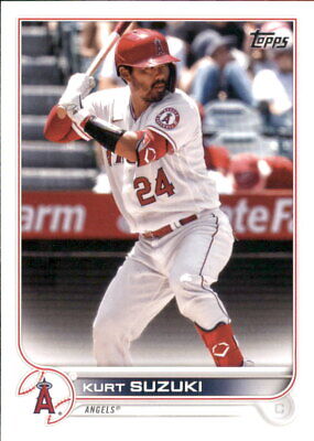 Kurt Suzuki 2022 Topps #171 Baseball Card featuring Los Angeles Angels player in white uniform