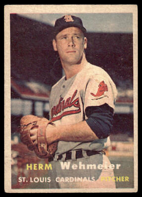 Vintage baseball card of Herm Wehmeier in St. Louis Cardinals uniform, trading cards