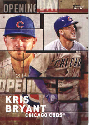 2018 Topps Opening Day Insert featuring Kris Bryant in Chicago Cubs uniforms