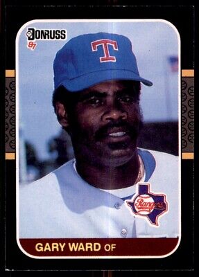 1987 Donruss Gary Ward Texas Rangers #427 card with player in blue cap and white uniform