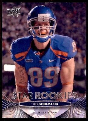 Upper Deck football trading card of Tyler Shoemaker, Boise State Broncos #89, Deck Star Rookies