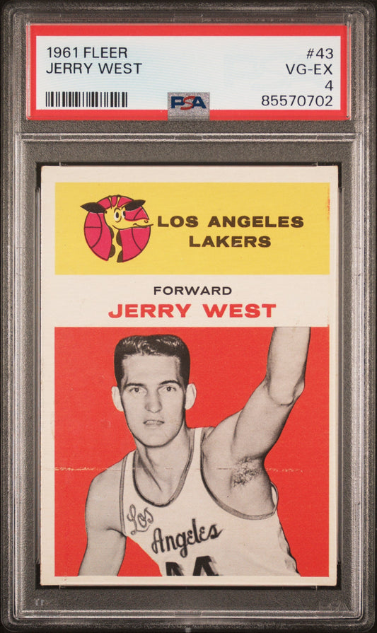 PSA-graded 1961 Fleer Jerry West trading card for Los Angeles Lakers collectors