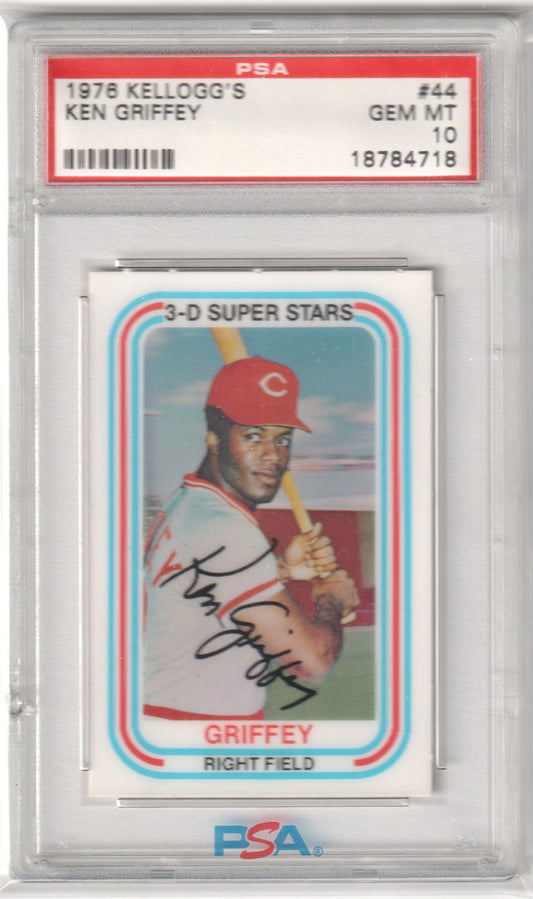 KEN GRIFFEY 1976 Kellogg's 3D Super Stars #44 PSA 10 GEM MINT. -REDS